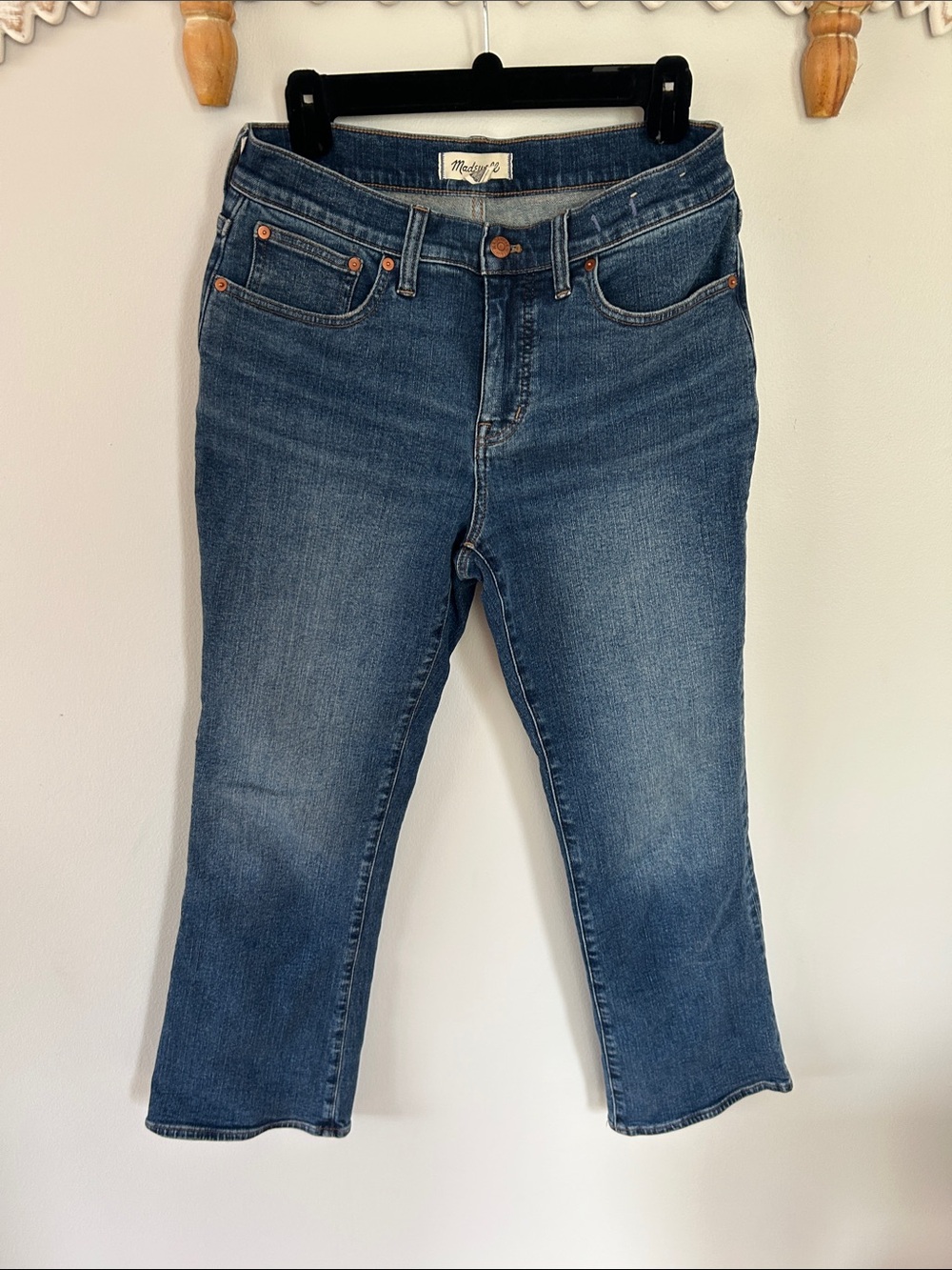 Madewell Women's Mid-Wash Straight Leg Cropped Jeans